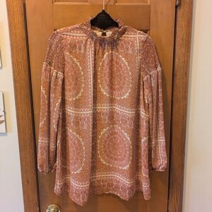 MELLODAY Terracotta Patterned Blouse